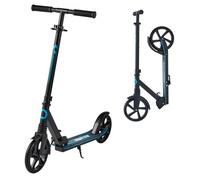 VEVOR Trottinette pour enfants 8 ans et plus, ados et adultes, patinette à 2 roues, guidon réglable en hauteur et plateau antidérapant, pliable et légère pour garçons et filles à 100 kg, noir et bleu