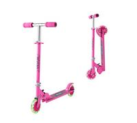 VEVOR Trottinette pour enfants à partir de 3 ans, patinette à 2 roues lumineuses, guidon réglable en hauteur, large plateau antidérapant, cadre léger et pliable pour garçons et filles à 50 kg, rose