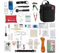 VEVOR Trousse Premiers Secours en Nylon 600D Kit Sac de Survie 250 PCS Fournitures Médicales d'urgence, Tissu Résistant, pour Camping, Bateau, Voyages, Randonnée, Chasse, Aventure en Plein Air, Noir