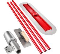 VEVOR Truelle de Ma?on 1200 x 300 mm, Truelle de Béton en Acier, Truelle Ma?onnerie 3 Poignées de 1.8 m, Truelle de Platrage Support Réglable, Truelle de Platre Surface Lisse, Finition, Lissage