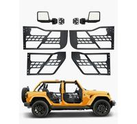 VEVOR Tube porte pour Jeep, 4 portes, porte tubulaire pour Jeep de style chasse avec rétroviseurs certifiés DOT, avec coussinets en caoutchouc et tube en acier trempé, pour Jeep Wrangler JK 2007-2018