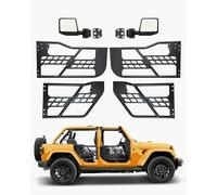 VEVOR Tube porte pour Jeep, 4 portes, porte tubulaire pour Jeep de style chasse avec rétroviseurs certifiés DOT, avec coussinets en caoutchouc et tube en acier trempé, pour Jeep Wrangler JK 2007-2018
