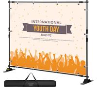 VEVOR Tube télescopique Support de fond DM-ABS Système de fond télescopique Adaptabilité 20 x 20 cm ou 20 x 25 cm, Support de fond Matériau aluminium pour événements festifs