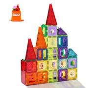 VEVOR Tuiles magnétiques, 32 PCS, Blocs de Construction magnétiques pour Enfants, Jouets de Construction éducatifs sensoriels STEM à empiler avec Sac de Rangement, pour Tout-Petits de 3 Ans et Plus