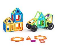 VEVOR Tuiles magnétiques, 62 PCS, blocs de construction magnétiques pour enfants, jouets de construction éducatifs sensoriels STEM à empiler avec groupes de roues, pour tout-petits de 4 ans et plus