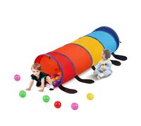 VEVOR Tente tunnel de jeu pour enfants tout-petits, jouet tunnel chenille pop-up coloré pour bébé animal de compagnie, pliable pour garçon et fille, tunnel de jeu intérieur et extérieur, multicolore