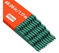 VEVOR Tuteur Plante 1,17 m Tuteur Plante Grimpante 50 PCS Tuteurs à Tomates Jardin pour Soutien Plantes Grimpantes Légumes Extérieur, Métal Recouvert Plastique Extrémité Pointue Picots Antidérapants