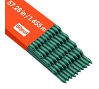 VEVOR Tuteur Plante 1,45 m Tuteur Plante Grimpante 50 PCS Tuteurs à Tomates Jardin pour Soutien Plantes Grimpantes Légumes Extérieur, Métal Recouvert Plastique Extrémité Pointue Picots Antidérapants