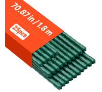 VEVOR Tuteur Plante 1,8 m Tuteur Plante Grimpante 25 PCS Tuteurs à Tomates Jardin pour Soutien Plantes Grimpantes Légumes Extérieur, en Métal Recouvert Plastique Extrémité Pointue Picots Antidérapants