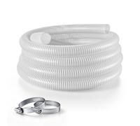 VEVOR Tuyau Aspiration Pompe 50,8 mm 7,6 m Tuyau d'Aspiration en PVC Blanc pour Pompes de Piscine/à Filtre à Sable/Submersibles/Eaux Usées, 0,8 bar Max., Résistant à Éclatement, avec Colliers Serrage