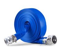 VEVOR Tuyau de lavage à contre-courant, 50,8mmx30,48m, tuyau en PVC bleu haute qualité, colliers de serrage, serrures à came, raccords en aluminium, convient à diverses pompes, pour transport de l'eau