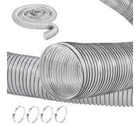 VEVOR Tuyau Flexible d'Aspiration de Collecte de Poussière, 10 cm x 6,1 m, PVC Épais, Transparent, avec Bobine de Fil, 4 Colliers de Serrage, Dépoussiérage pour Scie à Table, Raboteuse, Dégauchisseuse