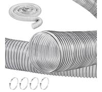 VEVOR Tuyau Flexible d'Aspiration de Collecte de Poussière, 10 cm x 6,1 m, PVC Épais, Transparent, avec Bobine de Fil, 4 Colliers de Serrage, Dépoussiérage pour Scie à Table, Raboteuse, Dégauchisseuse