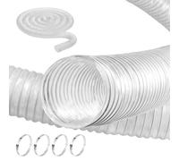 VEVOR Tuyau Flexible d'Aspiration de Collecte de Poussière, 63 mm x 6,1 m, PVC Épais, Transparent, avec Bobine de Fil, 4 Colliers de Serrage, Dépoussiérage pour Scie à Table, Raboteuse, Dégauchisseuse