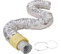 VEVOR Tuyau flexible en aluminium 7620mm de long Tuyau de ventilation Φ130mm Tuyau flexible en aluminium Conduit d'air R-4.2 Valeur de résistance thermique 25mm Épaisseur du tuyau Tuyau en aluminium O