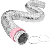 VEVOR Tuyau flexible en aluminium 7620mm de long Tuyau de ventilation Φ208mm Tuyau flexible en aluminium Conduit d'air R-6 Valeur de résistance thermique 25mm Épaisseur du tuyau Tuyau en aluminium Owe