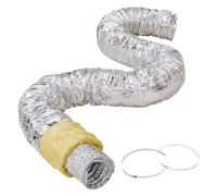 VEVOR Tuyau flexible en aluminium 7620mm de long Tuyau de ventilation Φ130mm Tuyau flexible en aluminium Conduit d'air R-4.2 Valeur de résistance thermique 25mm Épaisseur du tuyau Tuyau en aluminium O