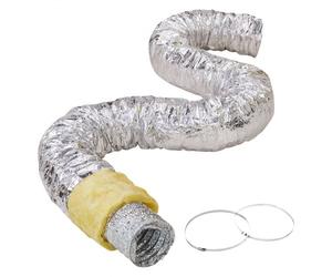 VEVOR Tuyau Flexible Isolé 158x7620 mm Conduit d'Aération Isolant Thermique en Aluminium PET avec 2 Colliers de Serrage Protection à Trois Couches pour Ventilation, Chauffage, Refroidissement, R-4.2