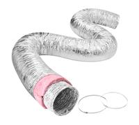 VEVOR Tuyau Flexible Isolé 258x7620 mm Conduit d'Aération Isolant Thermique en Aluminium PET avec 2 Colliers de Serrage Protection à Trois Couches pour Ventilation, Chauffage, Refroidissement, R-6.0