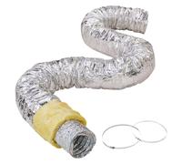 Tuyau Flexible Isolé Thermique CVC R-4.2 3 Couches 2 Colliers Pour Aération 13x762cm