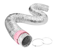 VEVOR Tuyau Flexible Isolé 258x7620 mm Conduit d'Aération Isolant Thermique en Aluminium PET avec 2 Colliers de Serrage Protection à Trois Couches pour Ventilation, Chauffage, Refroidissement, R-6.0