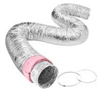 VEVOR Tuyau Flexible Isolé Thermique CVC Conduit de Ventilation Avec 2 Colliers 20.8x762cm Argent et Rose