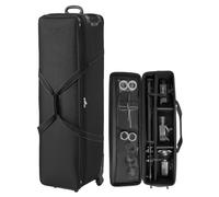 VEVOR Valise à roulettes pour équipement de studio, 131x36,5x38 cm, sac transport pour appareil photo, avec roulettes, sangles, compartiment rembourré, poignée, pour pied éclairage, trépied, télescope