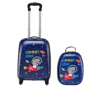 VEVOR Valise Enfant 32x23x45 cm Bagage Enfant 2 PCS avec Valise Cabine à Roulettes Pivotantes pour Enfants Fille Garçon et Sac à Dos Motif Dinosaure Coque Rigide, Approuvée par Compagnies Aériennes