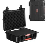 VEVOR Valise rigide résistante aux intempéries Boîtes de séchage avec mousse prédécoupée et poignées rétractables pour les voyages, boîtier étanche IP67 pour caméras Noir (38 x 30 x 14 cm)