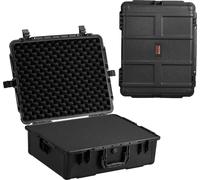 VEVOR Valise rigide résistante aux intempéries Boîtes de séchage avec mousse prédécoupée et poignées rétractables pour les voyages, boîtier étanche IP67 pour caméras Noir (62 x 49 x 22,5 cm)