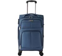 VEVOR Valise souple extensible avec roues spinner (400 x 285 x 620 mm) avec poche zippée extensible et serrure TSA, valise bleue pour bagages à main