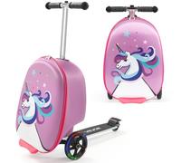 VEVOR Valise Trottinette Enfant, Capacité 20 L, Bagage à Roulettes, Charge 50 kg, avec Roues PU, Poignée Réglable et Antidérapante TPR, Pliable et Légère, pour Voyages Enfants 5 Ans et Plus, Violet
