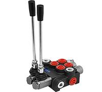 VEVOR Valve de Contrôle Directionnelle Hydraulique, 11 gpm 2 Bobines Soupape de Décharge Hydraulique, Cylindre à Double Effet Valve Directionnelle Hydraulique, Plusieurs Moyens de Contrôle Tracteurs