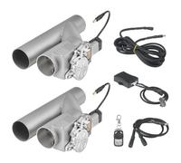 VEVOR Valve d'Échappement Électrique 2PCs, Système d'Échappement à Clapet en Acier Inoxydable 63 mm, Comprenant Une Soupape de Coupure, Un Tuyau en Y et Une Télécommande, pour Camion Berline et SUV