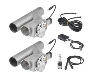 VEVOR Valve d'Échappement Électrique 2PCs, Système d'Échappement à Clapet en Acier Inoxydable 63 mm, Comprenant Une Soupape de Coupure, Un Tuyau en Y et Une Télécommande, pour Camion Berline et SUV