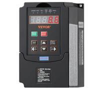 VEVOR Variateur de fréquence, 1,5 kW, entraînement à fréquence variable, 7,5 A, entrée monophasée ou triphasée 40-60 Hz vers sortie triphasée 0-400 Hz VFD pour moteur de broche CNC contrôle de vitesse
