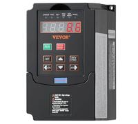 VEVOR Variateur de fréquence, 1,5 kW, entraînement à fréquence variable, 7,5 A, entrée monophasée ou triphasée 40-60 Hz vers sortie triphasée 0-400 Hz VFD pour moteur de broche CNC contrôle de vitesse
