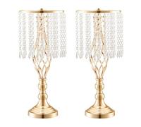 VEVOR Vase de mariage, lot de 12, supports de fleurs de mariage en cristal de 49 cm de haut, vase or en métal pour centre de table pour dîner de mariage, cérémonie, anniversaire, événement, décoration