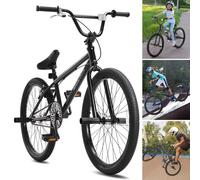 VEVOR Vélo BMX à roues de 61 cm, Vélo freestyle avec 4 piquets, convient aux conducteurs de niveau débutant à avancé, pour adolescents, adultes, cadre en acier Hi-Ten durable, facile à assembler