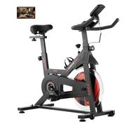 VEVOR Vélo d’Appartement à Résistance Magnétique Réglable, Vélo de Biking Stationnaire avec Transmission par Courroie Silencieuse, Siège Confortable, LCD et Volant d'Inertie Lourd, Intérieur Domicile