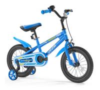 VEVOR Vélo Enfant 90-115 cm, Style BMX, avec Roues Stabilisatrices Amovibles, Selle Réglable, Facile à Monter, Frein à Main et à Pied, Vélo pour Tout-petits, Garçons, Filles, Débutants 3-6 Ans, Bleu