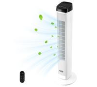 VEVOR Ventilateur Colonne, 996 mm, Ventilateur Tour Sol Oscillant 70° Silencieux Portable, 6,7 m/s, Vitesses Réglables, avec Minuterie 12 h, Télécommande, Refroidissement pour Chambre, Bureau, Maison