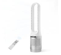 VEVOR Ventilateur Colonne sans Pales, Ventilateur Tour Silencieux Oscillant à 65° pour Chambre, Salon, Bureau, avec Télécommande, 12 Vitesses, 4 Modes, Minuterie 8 h, Vitesse d'Air 4,5 m/s, Blanc