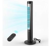 VEVOR Ventilateur Colonne, Ventilateur Tour Oscillant à 70°, avec Télécommande, Commande Tactile, 3 Vitesses et 4 Modes, Minuterie 12 h, Vitesse d'Air 5,3 m/s, pour Chambre, Salon et Bureau, Noir