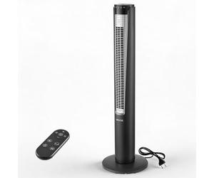 VEVOR Ventilateur Colonne, Ventilateur Tour Oscillant à 70°, avec Télécommande, Commande Tactile, 3 Vitesses et 4 Modes, Minuterie 12 h, Vitesse d'Air 5,3 m/s, pour Chambre, Salon et Bureau, Noir