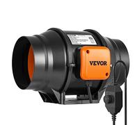 VEVOR Ventilateur de conduit en ligne, 152,4 mm, extracteur d'air silencieux 550 m³/h contrôleur de vitesse variable moteur CA, booster de refroidissement pour tentes de culture, culture hydroponique