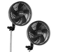 VEVOR Ventilateur de Culture à Pince, Ventilateur Oscillant pour Tente de Culture, USB-C, 9 Vitesses et Mode Cyclique, Oscillation 45° et 90°, Boîtier en ABS, pour Circulation de l'Air, Noir, Lot de 2