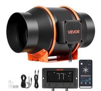 VEVOR Ventilateur de Gaine à Flux Mixte 683 m³/h, Extracteur d'Air en Ligne 152,4 mm pour Tente de Culture et Sous-sol, 10 Vitesses Moteur EC, Contrôleur PWM Contrôle App, Capteur Température Humidité