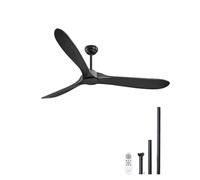 VEVOR Ventilateur de Plafond en Bois 180 cm sans Lumière avec Télécommande Noir
