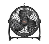 VEVOR Ventilateur de sol, 3 vitesses, ventilateur industriel en métal robuste 355,6 mm, inclinaison à 360°, vitesse du vent 7,2 m/s, pour maison, bureau, garage, magasin commercial, chambre à coucher